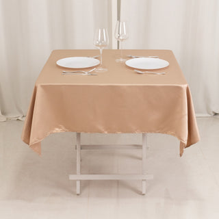 <h3 style="margin-left:0px;"><strong>Exquisite Nude Lamour Satin Tablecloth - 54"</strong>