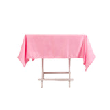 Pink Seamless Lamour Satin Square Tablecloth - 54inch