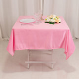 Pink Seamless Lamour Satin Square Tablecloth - 54inch