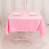 Pink Seamless Lamour Satin Square Tablecloth - 54inch