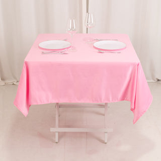 <h3 style="margin-left:0px;"><strong>Exquisite Pink Lamour Satin Tablecloth - 54"</strong>