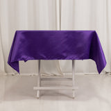 54inch Purple Seamless Lamour Satin Square Tablecloth