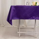 54inch Purple Seamless Lamour Satin Square Tablecloth