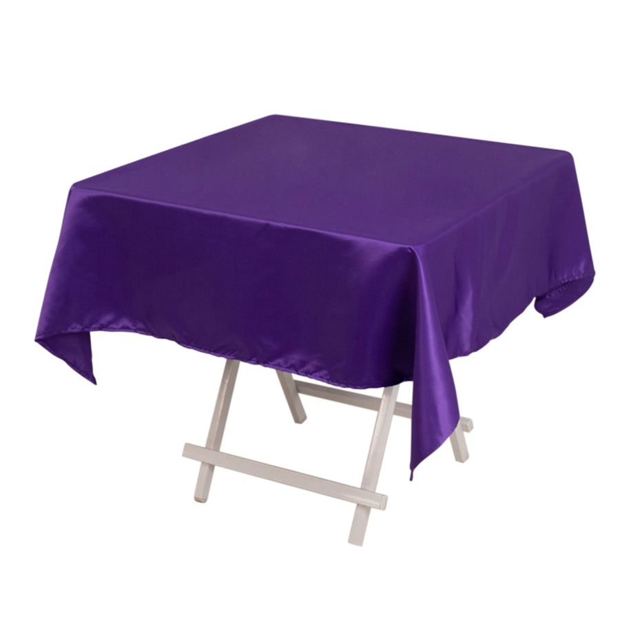 54inch Purple Seamless Lamour Satin Square Tablecloth