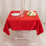 54inch Red Seamless Lamour Satin Square Tablecloth