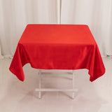 54inch Red Seamless Lamour Satin Square Tablecloth