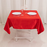 54inch Red Seamless Lamour Satin Square Tablecloth