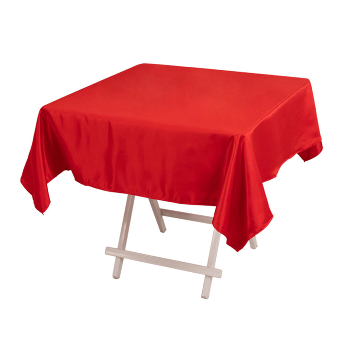 54inch Red Seamless Lamour Satin Square Tablecloth