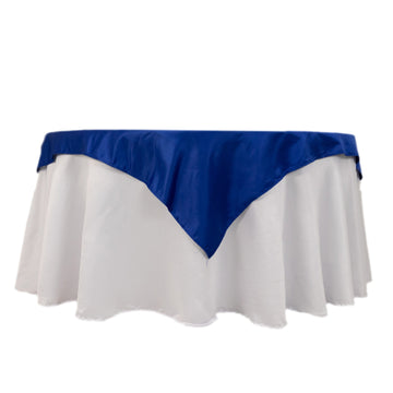 54" Royal Blue Lamour Satin Square Table Overlay