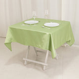 Sage Green Seamless Lamour Satin Square Tablecloth - 54inch