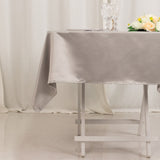 Silver Seamless Lamour Satin Square Tablecloth - 54inch