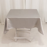 Silver Seamless Lamour Satin Square Tablecloth - 54inch