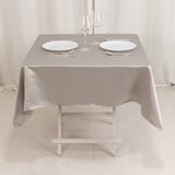 Silver Seamless Lamour Satin Square Tablecloth - 54inch