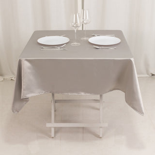 <h3 style="margin-left:0px;"><strong>Exquisite Silver Lamour Satin Tablecloth - 54"</strong>