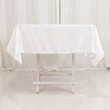 White Seamless Lamour Satin Square Tablecloth - 54inch