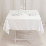 White Seamless Lamour Satin Square Tablecloth - 54inch