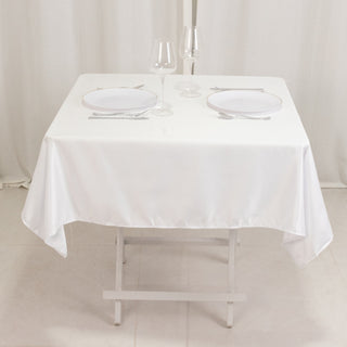 <h3 style="margin-left:0px;"><strong>Exquisite White Lamour Satin Tablecloth - 54"</strong>