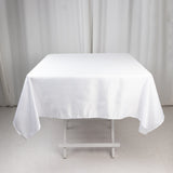 White Seamless Lamour Satin Square Tablecloth - 54inch