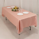 60x102inch Dusty Rose Seamless Lamour Satin Rectangle Tablecloth