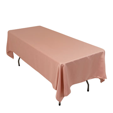 60"x102" Dusty Rose Seamless Lamour Satin Rectangle Tablecloth