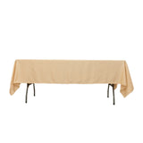 60x102inch Beige Seamless Lamour Satin Rectangle Tablecloth