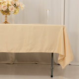 60x102inch Beige Seamless Lamour Satin Rectangle Tablecloth