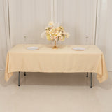 60x102inch Beige Seamless Lamour Satin Rectangle Tablecloth