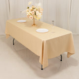 60x102inch Beige Seamless Lamour Satin Rectangle Tablecloth