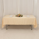 60x102inch Beige Seamless Lamour Satin Rectangle Tablecloth