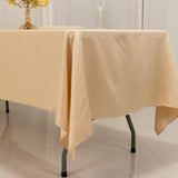 60x102inch Beige Seamless Lamour Satin Rectangle Tablecloth