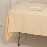 60x102inch Beige Seamless Lamour Satin Rectangle Tablecloth