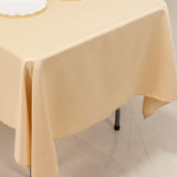 60x102inch Beige Seamless Lamour Satin Rectangle Tablecloth