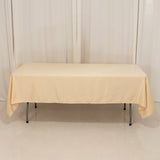 60x102inch Beige Seamless Lamour Satin Rectangle Tablecloth