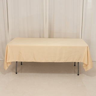 <h3 style="margin-left:0px;"><strong>Sophisticated Beige Seamless Lamour Satin Rectangular Tablecloth</strong>