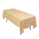 60x102inch Beige Seamless Lamour Satin Rectangle Tablecloth