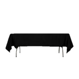 60x102inch Black Seamless Lamour Satin Rectangle Tablecloth