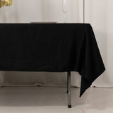 60x102inch Black Seamless Lamour Satin Rectangle Tablecloth