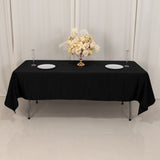 60x102inch Black Seamless Lamour Satin Rectangle Tablecloth