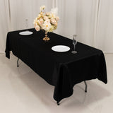 60x102inch Black Seamless Lamour Satin Rectangle Tablecloth