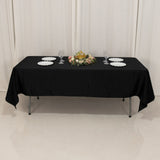 60x102inch Black Seamless Lamour Satin Rectangle Tablecloth