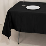 60x102inch Black Seamless Lamour Satin Rectangle Tablecloth