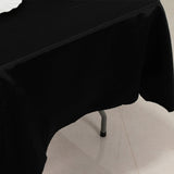 60x102inch Black Seamless Lamour Satin Rectangle Tablecloth