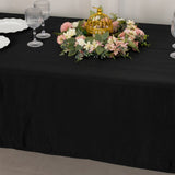 60x102inch Black Seamless Lamour Satin Rectangle Tablecloth