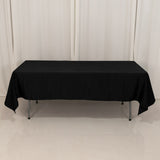 60x102inch Black Seamless Lamour Satin Rectangle Tablecloth