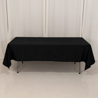 <h3 style="margin-left:0px;"><strong>Sophisticated Black Seamless Lamour Satin Rectangular Tablecloth</strong>