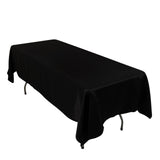 60x102inch Black Seamless Lamour Satin Rectangle Tablecloth