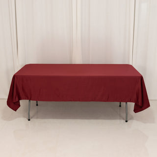 <h3 style="margin-left:0px;"><strong>Sophisticated Burgundy Seamless Lamour Satin Rectangular Tablecloth</strong>