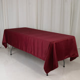 60"x102" Burgundy Lamour Satin Rectangle Tablecloth