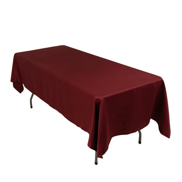 60"x102" Burgundy Seamless Lamour Satin Rectangle Tablecloth