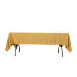 60x102inch Champagne Seamless Lamour Satin Rectangle Tablecloth